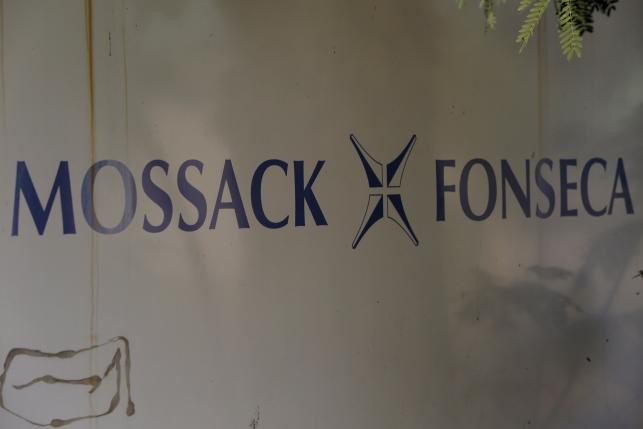 A Mossack Fonseca law firm logo is pictured in Panama City, April 3, 2016.