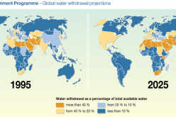 A map showing projected water consumption levels by 2025. A new study revealed that China could potentially face a water shortage crisis by 2050 if such trends continue.