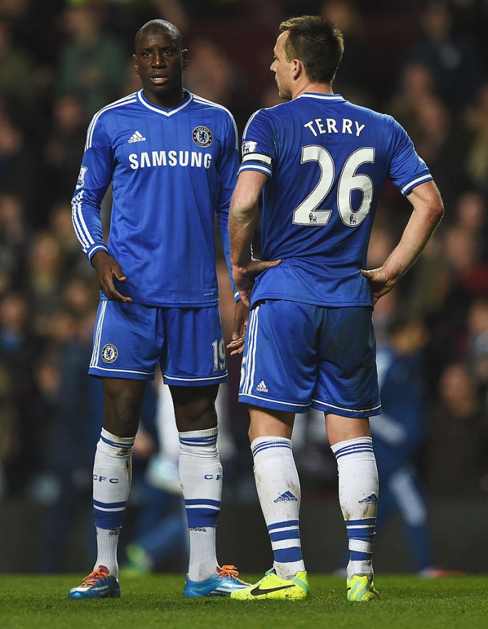 Former Chelsea striker Demba Ba (L) and John Terry during their time together at the Stamford Bridge.