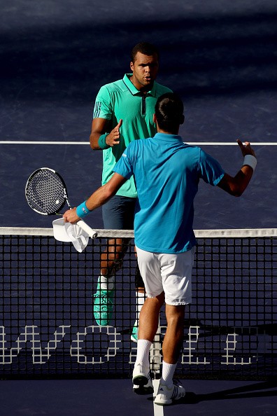 Jo-Wilfried Tsonga and Novak Djokovic 