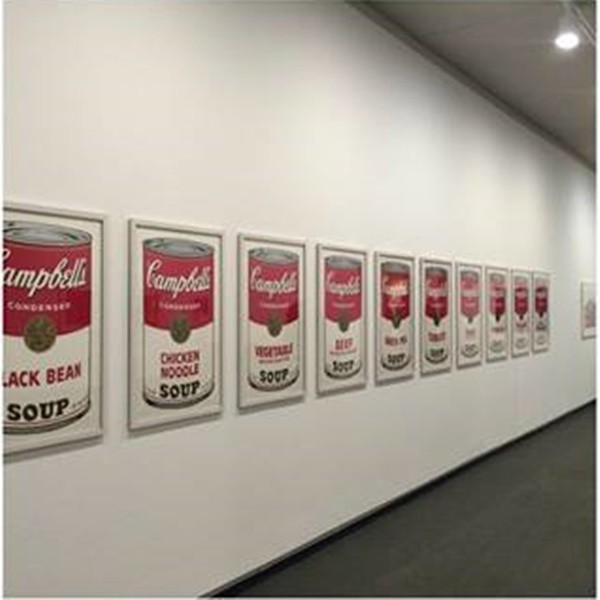 Warhol's "Campbell's Soup Cans" prints hung on the walls of Springfield Art Museum for public viewing