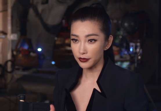 Li Bingbing in an interview for "Transformers 4: Age of Extinction."
