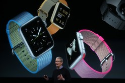 Apple CEO Tim Cook speaks about the Apple Watch during an Apple special event on March 21, 2016.   