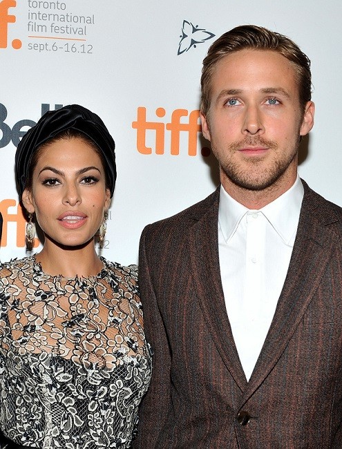 Actors Eva Mendes and Ryan Gosling attend 'The Place Beyond The Pines' premiere during the 2012 Toronto International Film Festival at Princess of Wales Theatre on September 7, 2012 in Toronto, Canada.