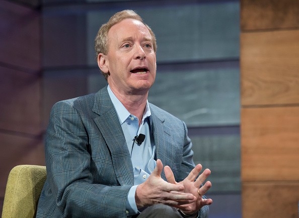 Microsoft President and Chief Legal OfficerBrad Smith speaks during the Microsoft Annual Shareholders meeting.