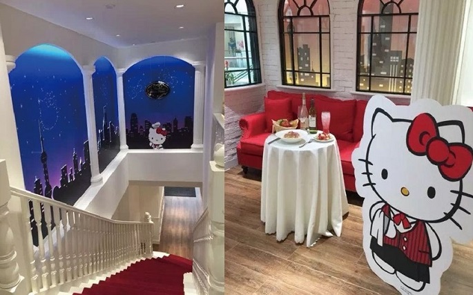Red-carpet treatment: Yuko Yamaguchi, the third and current Hello Kitty illustrator, designed the restaurant.