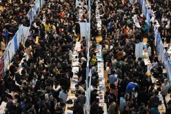 Where's Wally? A scene at the job fair held for 2016 college graduates at the University of Harbin in Heilongjiang Province on March 29.