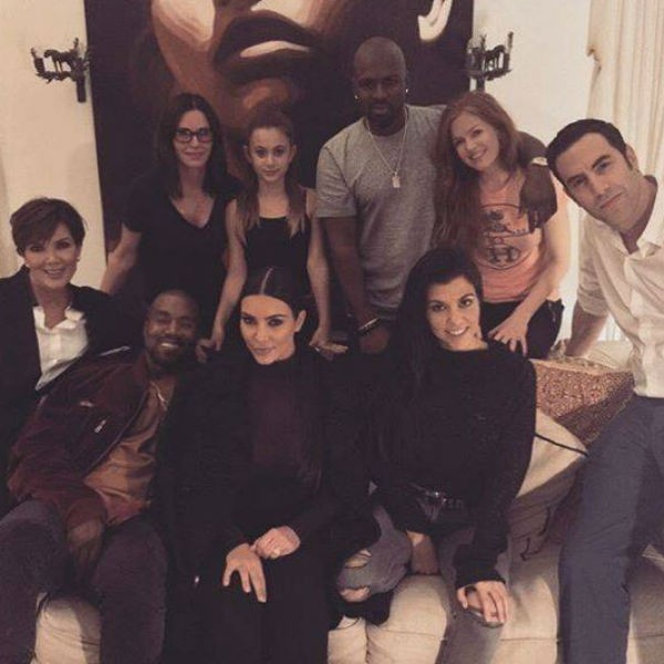 Kardashian family poses together for pictures while shooting "Keeping Up With the Kardashians."