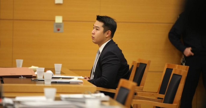 Ex New York City police officer Peter Liang during the reading of his sentence on Tuesday.