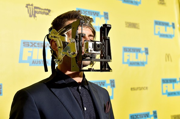The GoPro camera rig that was deisgned to capture first person cinematography is worn by an actor during the screening of 'Hardcore Henry' during the 2016 SXSW Music, Film + Interactive Festival.