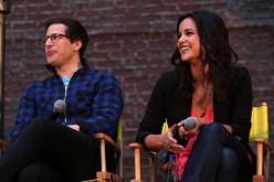 Andy Samberg and Melissa Fumero are present during the 