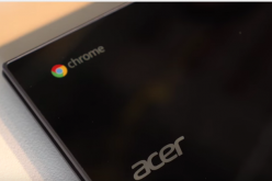 An Acer Chromebook with the Google Chrome and Acer logos shown on its display panel.