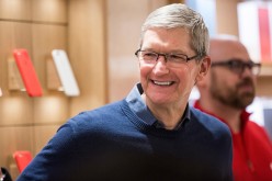 Apple CEO Tim Cook in an Apple Store during one of his visits in 2015.   