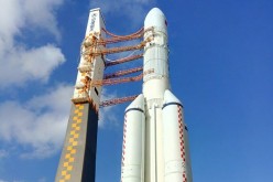 The Long March 5 rocket being prepped for transport. The rocket will serve as China's primary launch vehicle for its space missions. 
