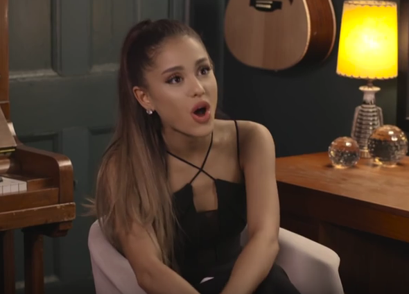 Ariana Grande was in a lip sync conversation with Jimmy Fallon in her dressing room.  