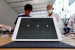 A 9.7-inch Apple Inc. iPad Pro is displayed at the company's Omotesando store on March 31, 2016 in Tokyo, Japan. 
