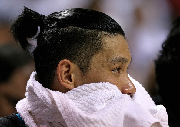 Jeremy Lin of the Charlotte Hornets looks on during Game Seven of the Eastern Conference Quarterfinals.