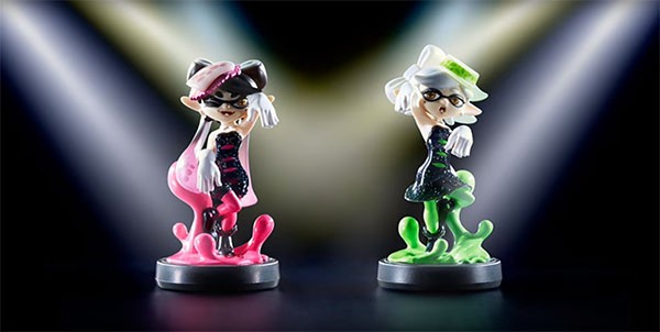 Callie and Maire, the Squid Sisters, "Splatoon" amiibo figures announced and displayed by Nintendo.