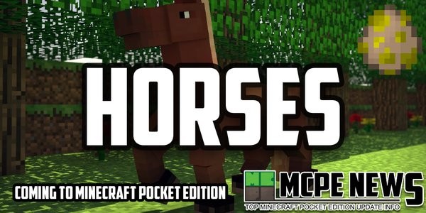 A screen shot of 'Minecraft - Pocket Edition' – Horses.