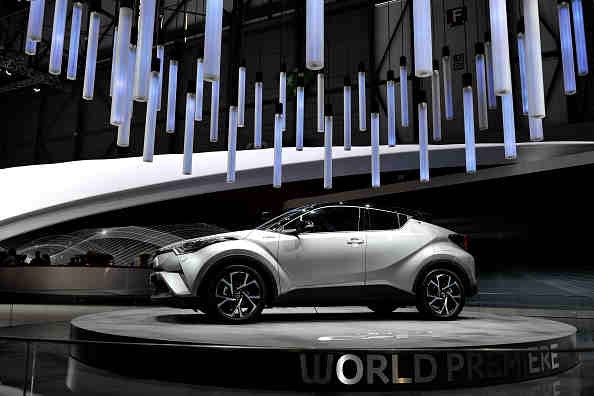 The new Toyota C-HR is presented during the Geneva Motor Show 2016 on March 1.  